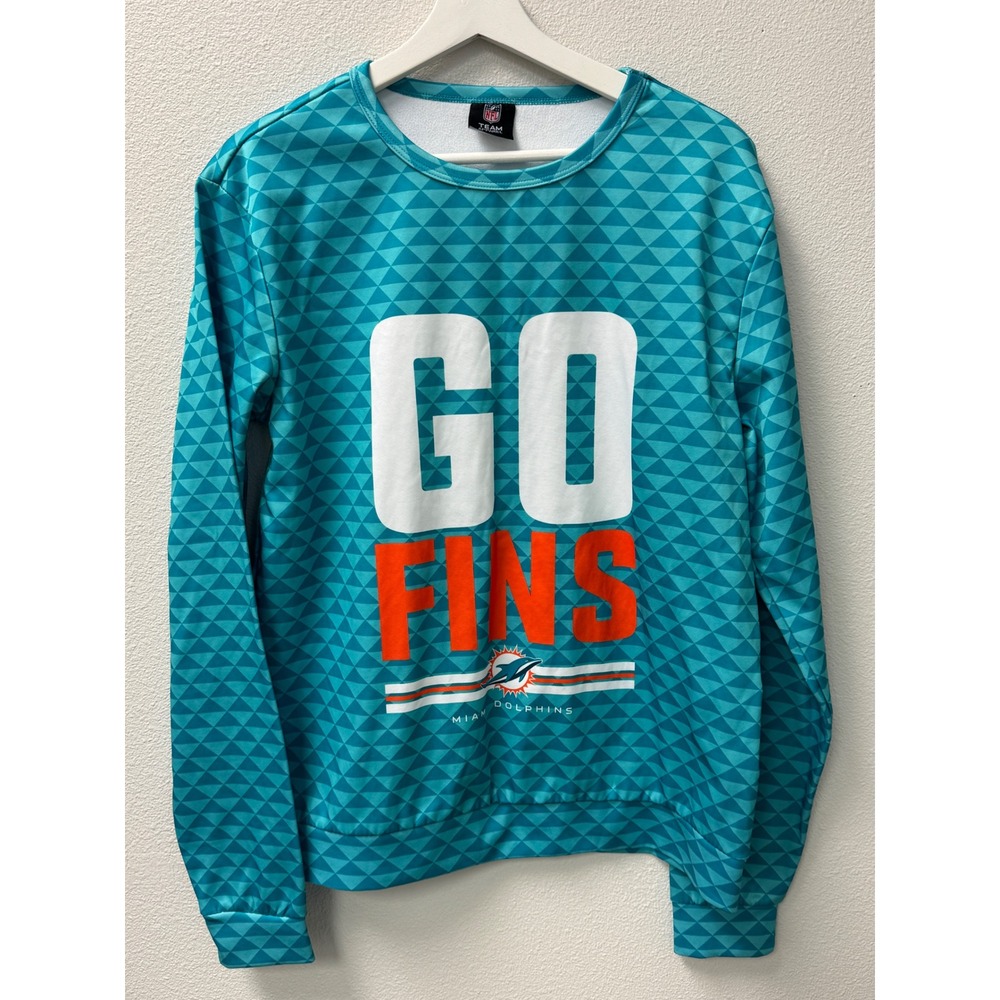 Miami Dolphins Mens NFL Team Apparel Pullover‎ Sweatshirt Football Go Fins